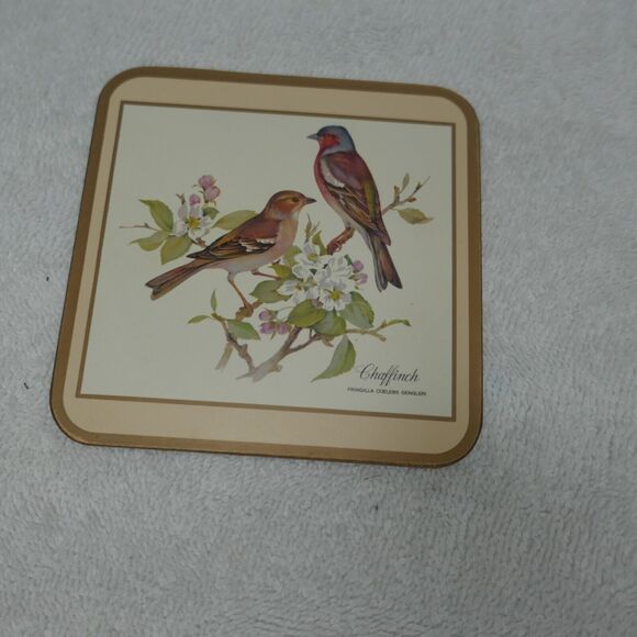 Pimpernel Coasters Set of 6 Cork Back European Birds 4x4 Original Box Vintage - Picture 6 of 11
